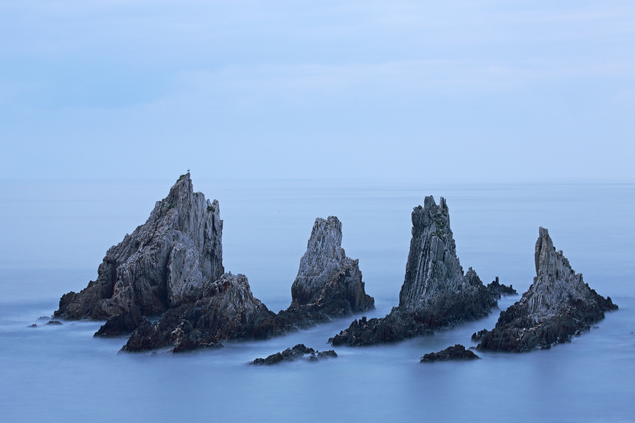 Felsen am Strand von Gueirúa (Playa de Gueirúa), Asturien, Spanien