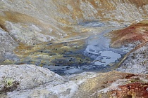 Das Geothermalgebiet rund um den Berg Namafjall im Norden Islands ist reich an Dampfquellen (Solfataren und Fumarolen), die in bunten Farben aus der Einöde der Tundrenlandschaft hervorstechen.